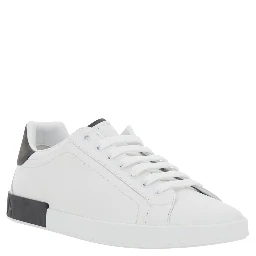 Portofino Light White Sneaker with Logo lettering on the Heel in Leather for Men