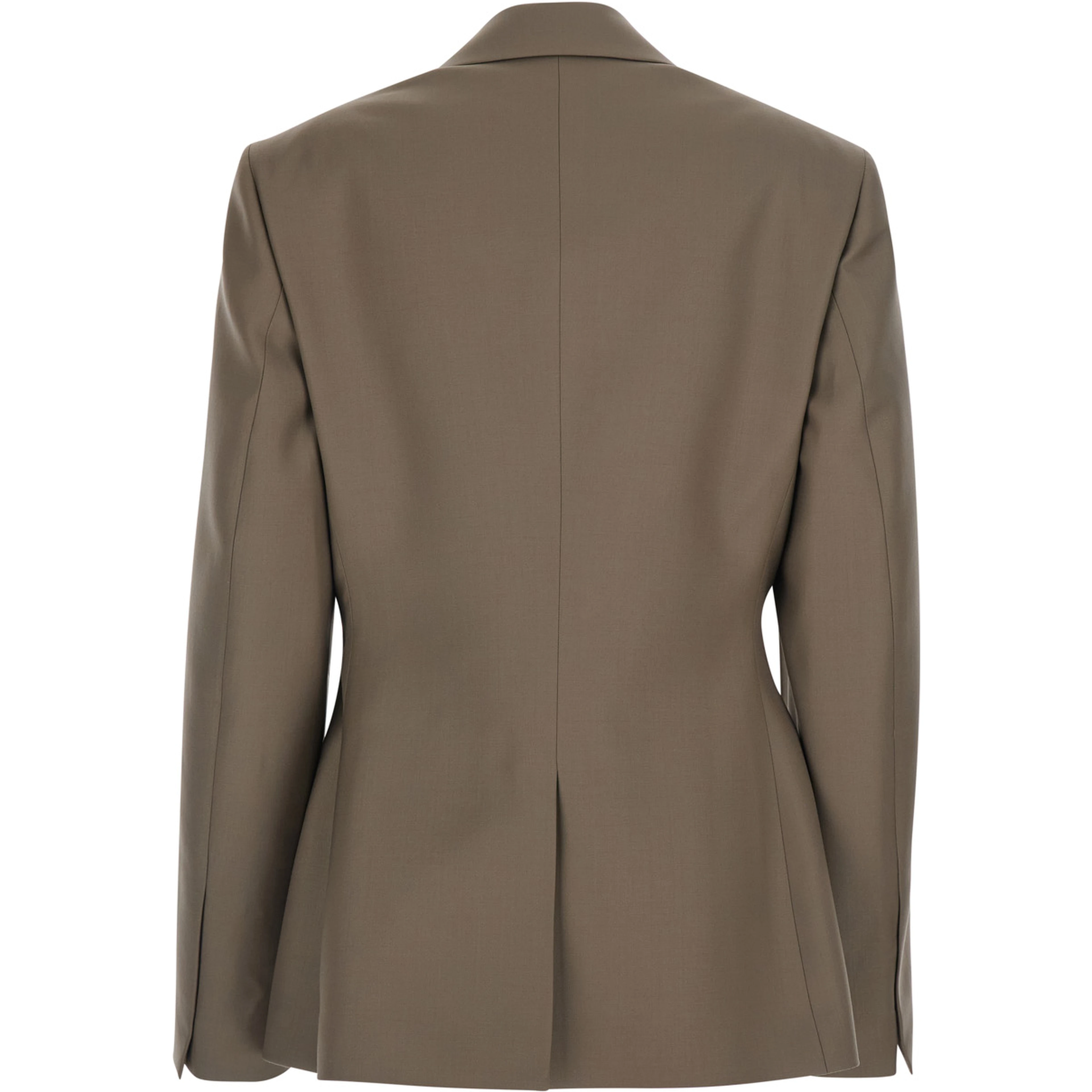 Brown Double-breasted jacket with peak revers in wool for women