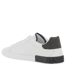 Portofino Light White Sneaker with Logo lettering on the Heel in Leather for Men