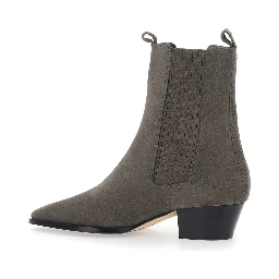 Agata Gray Ankle Boots with elastic details on the side in suede for women