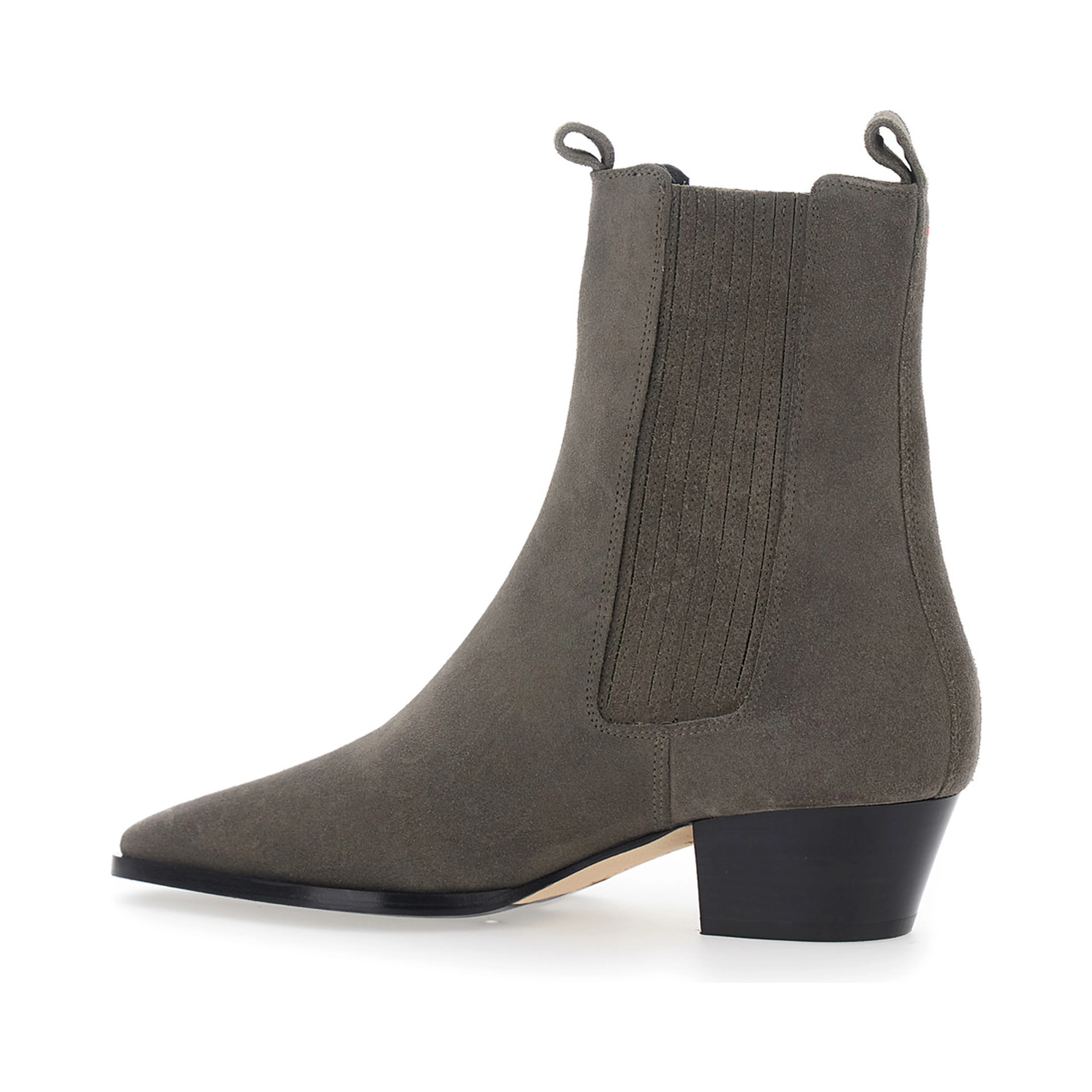 Agata Gray Ankle Boots with elastic details on the side in suede for women