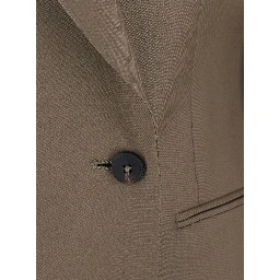 Brown Double-breasted jacket with peak revers in wool for women
