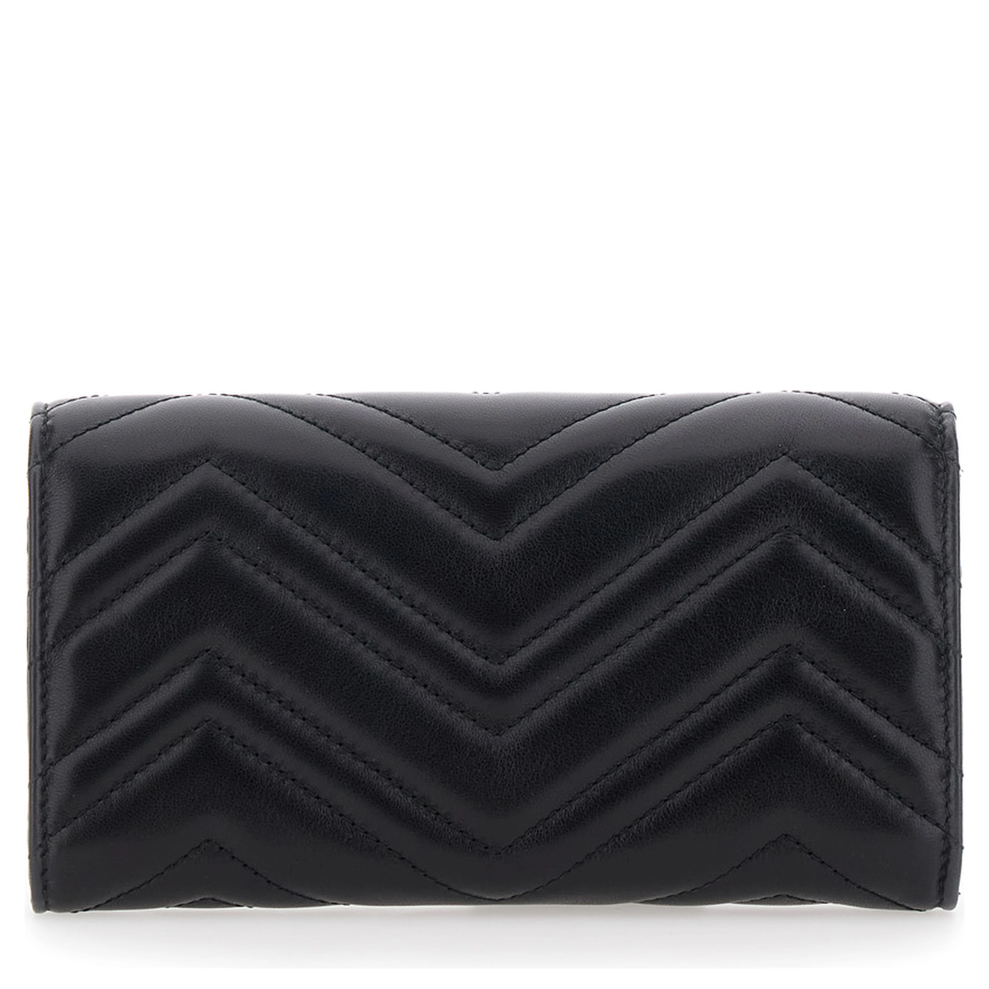 GG Marmont Continental black Wallet with quilted design and GG logo in leather for women