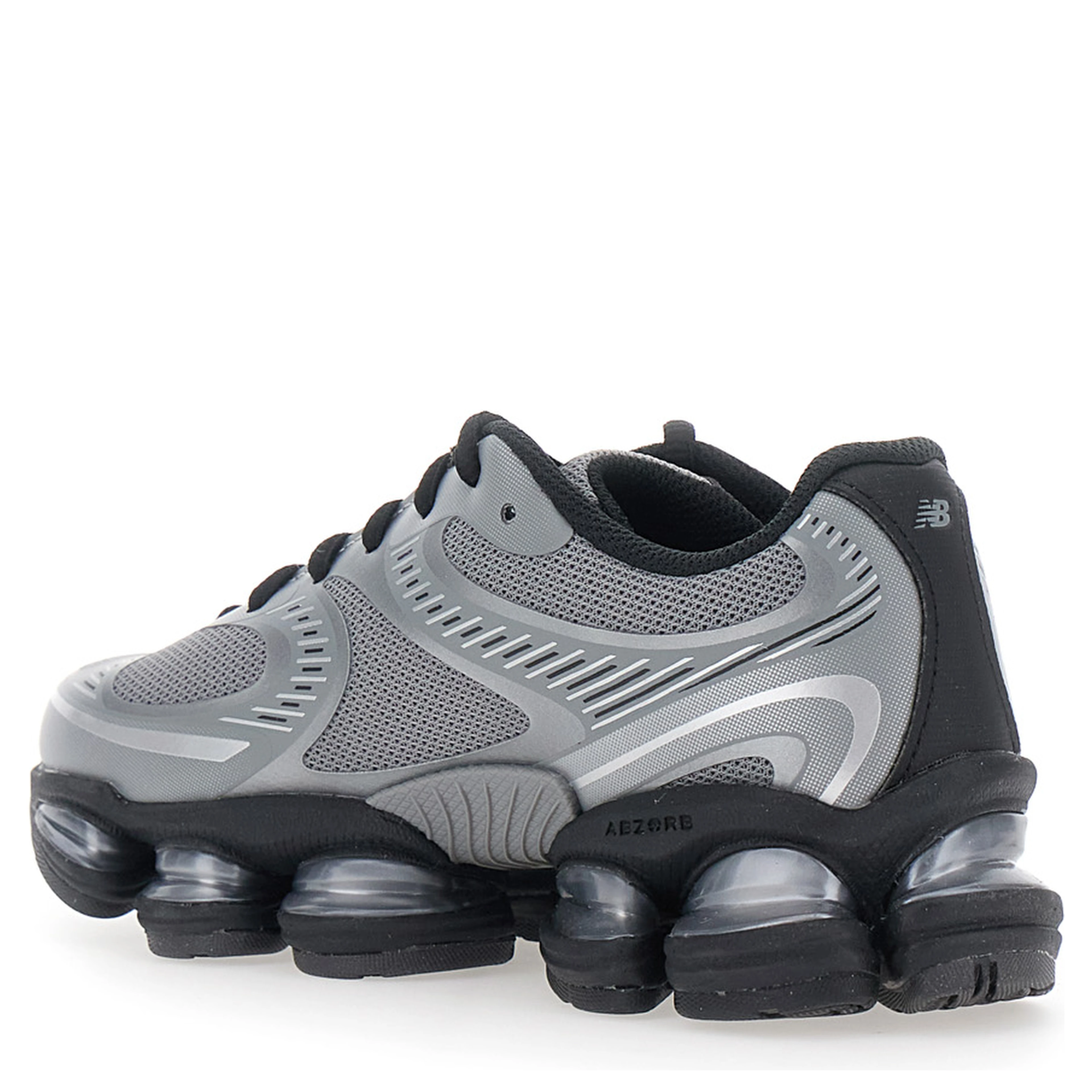 2000 Black Low Top Sneakers with Logo Patch on the Side in Leather and Fabric Unisex