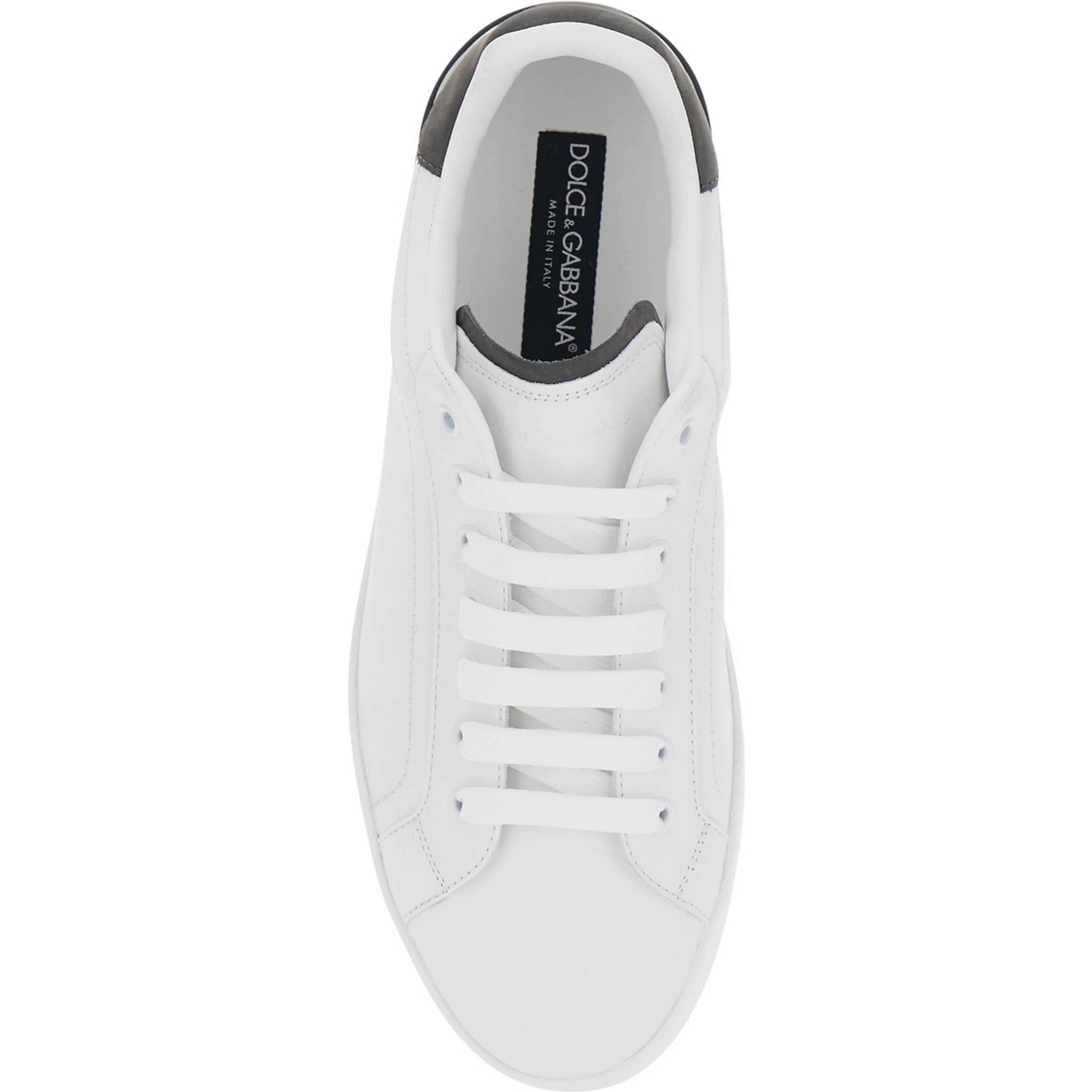 Portofino Light White Sneaker with Logo lettering on the Heel in Leather for Men
