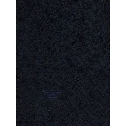 Blue Crew neck T-shirt with tone-on-tone logo embroidery on the front in cotton for men