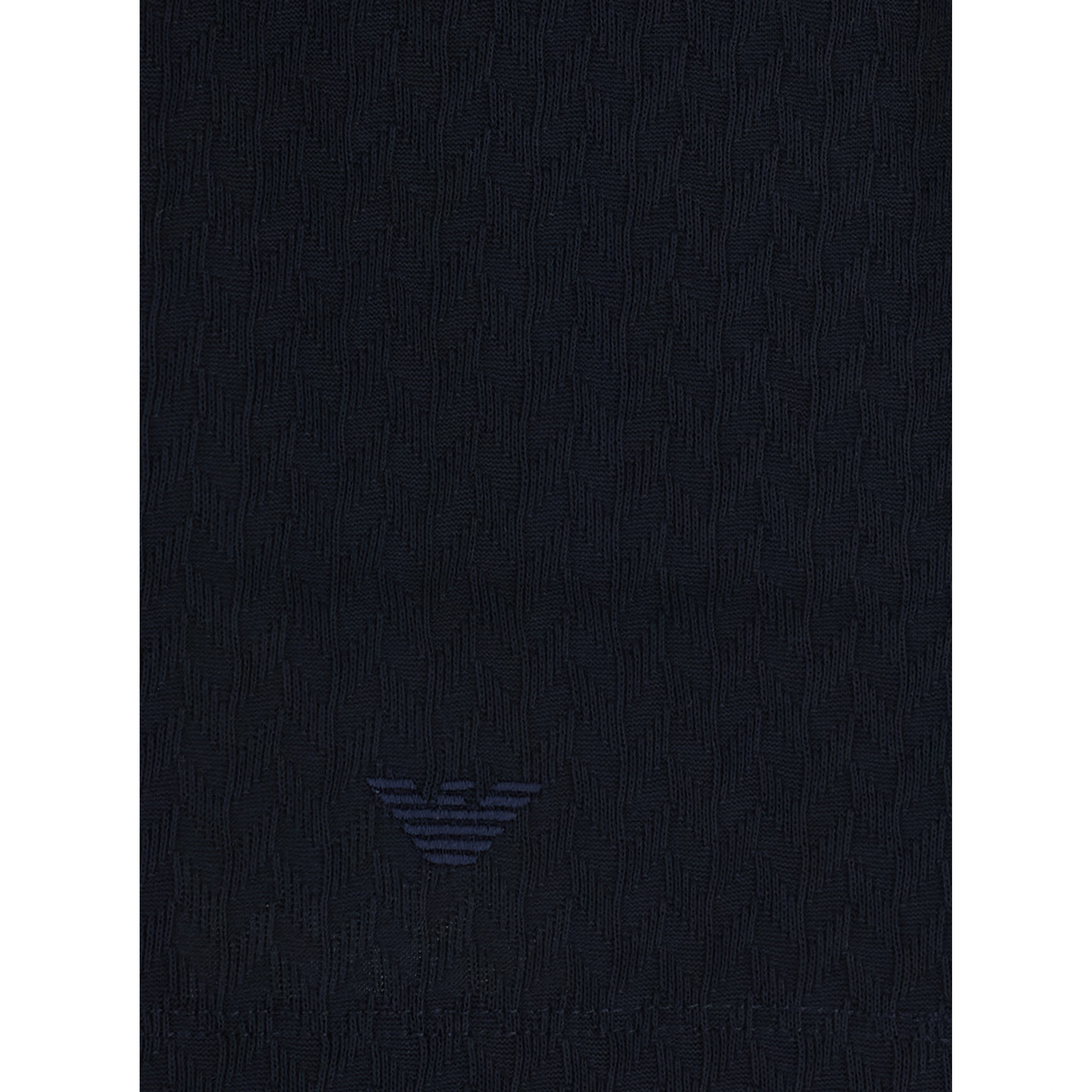 Blue Crew neck T-shirt with tone-on-tone logo embroidery on the front in cotton for men