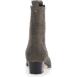 Agata Gray Ankle Boots with elastic details on the side in suede for women