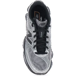 2000 Black Low Top Sneakers with Logo Patch on the Side in Leather and Fabric Unisex