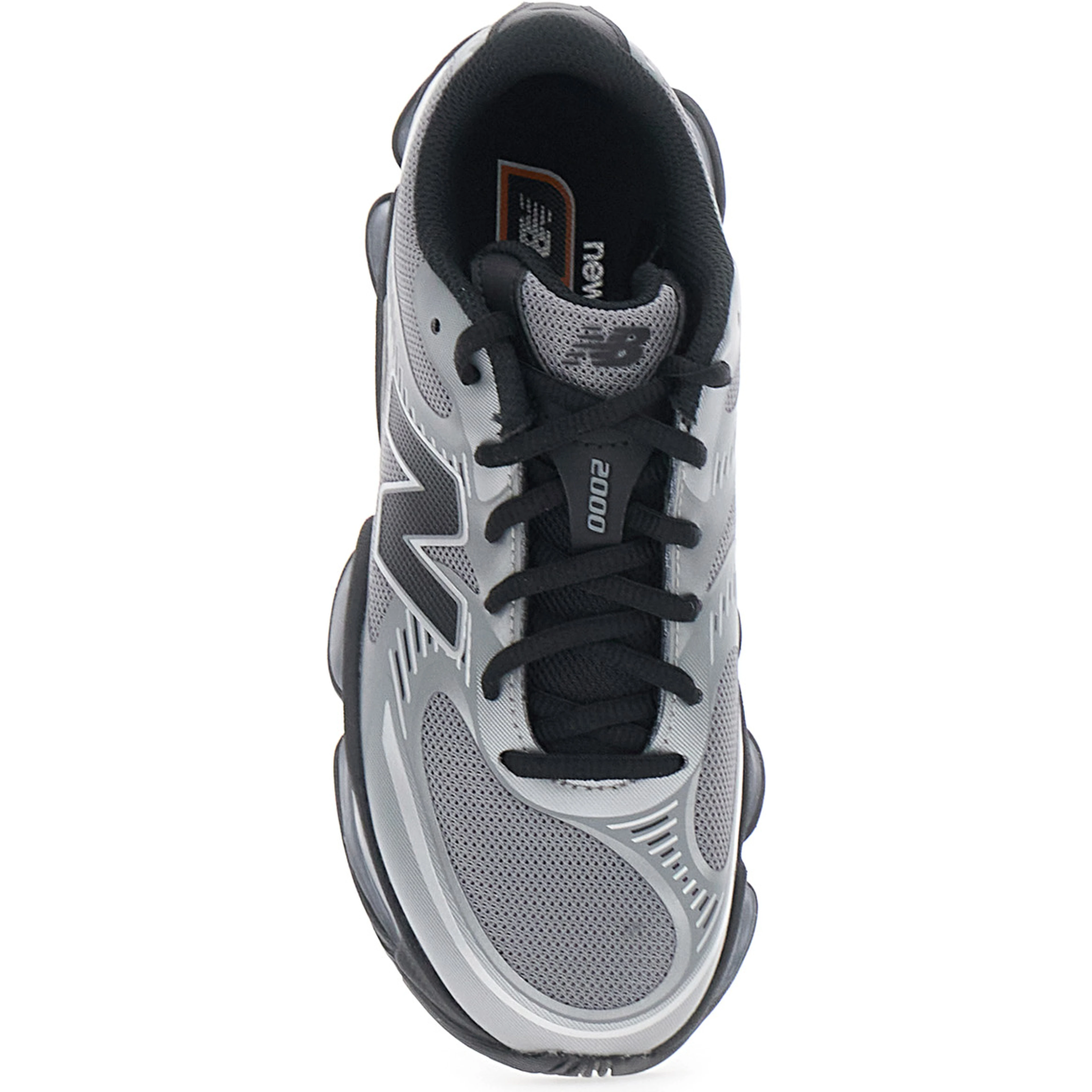 2000 Black Low Top Sneakers with Logo Patch on the Side in Leather and Fabric Unisex