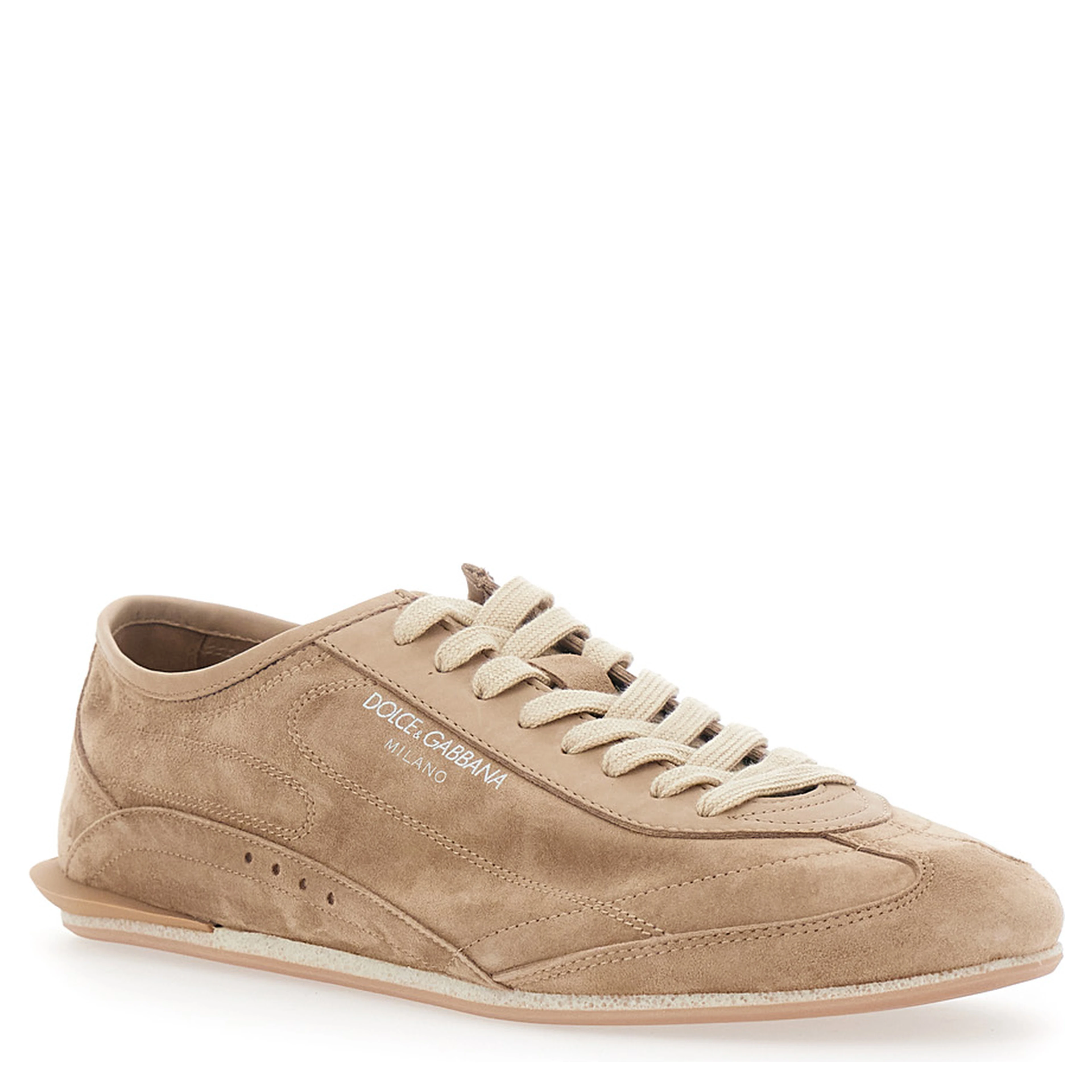 Gimondi Plus Brown Sneakers with logo lettering on the front in suede for men