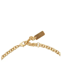 Gold-colored Necklace with Pendant Charms and Chain Design in Brass for Women