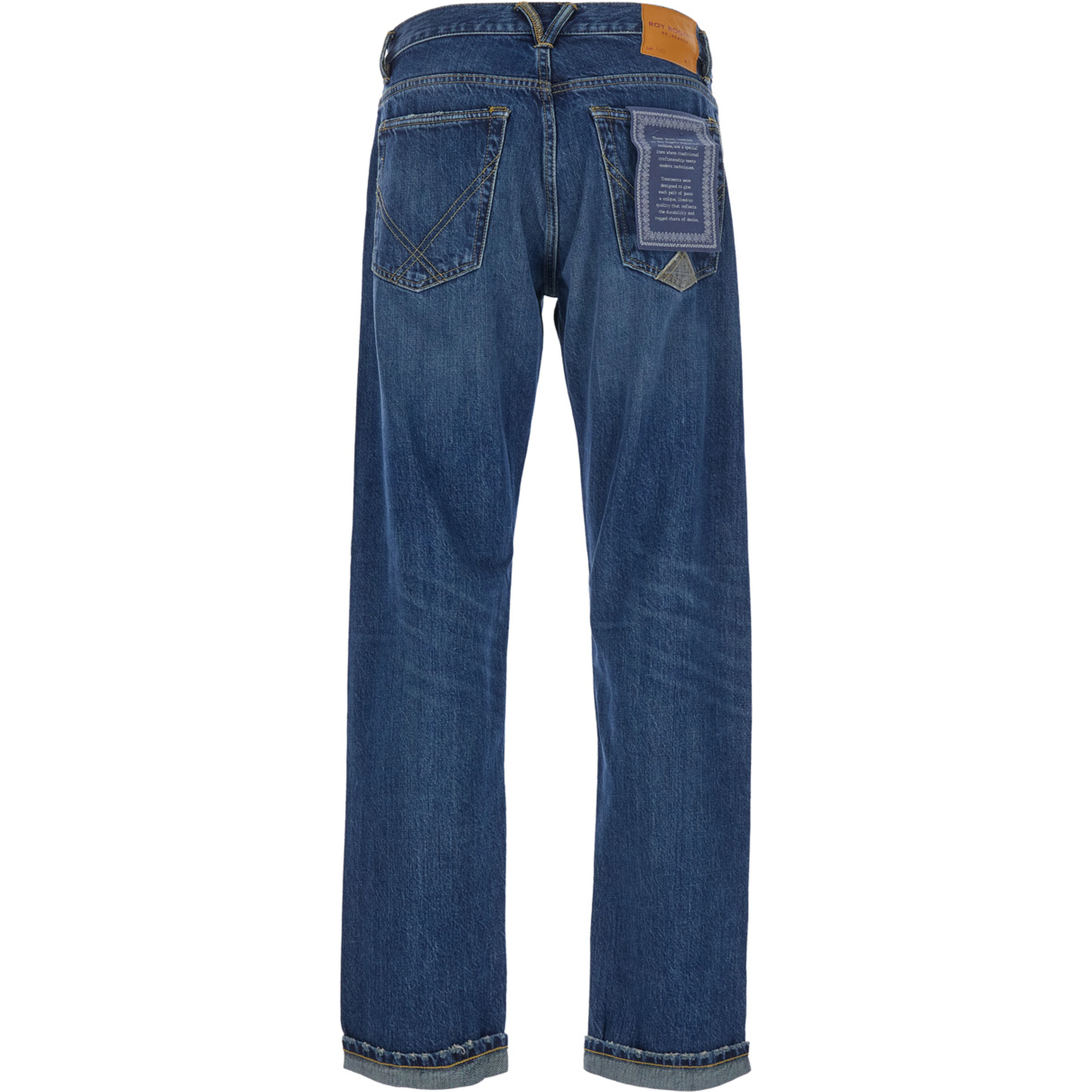 Julian is a blue selvedge denim with pockets and button closure for men