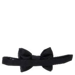 Black Bow tie with back closure in silk for men
