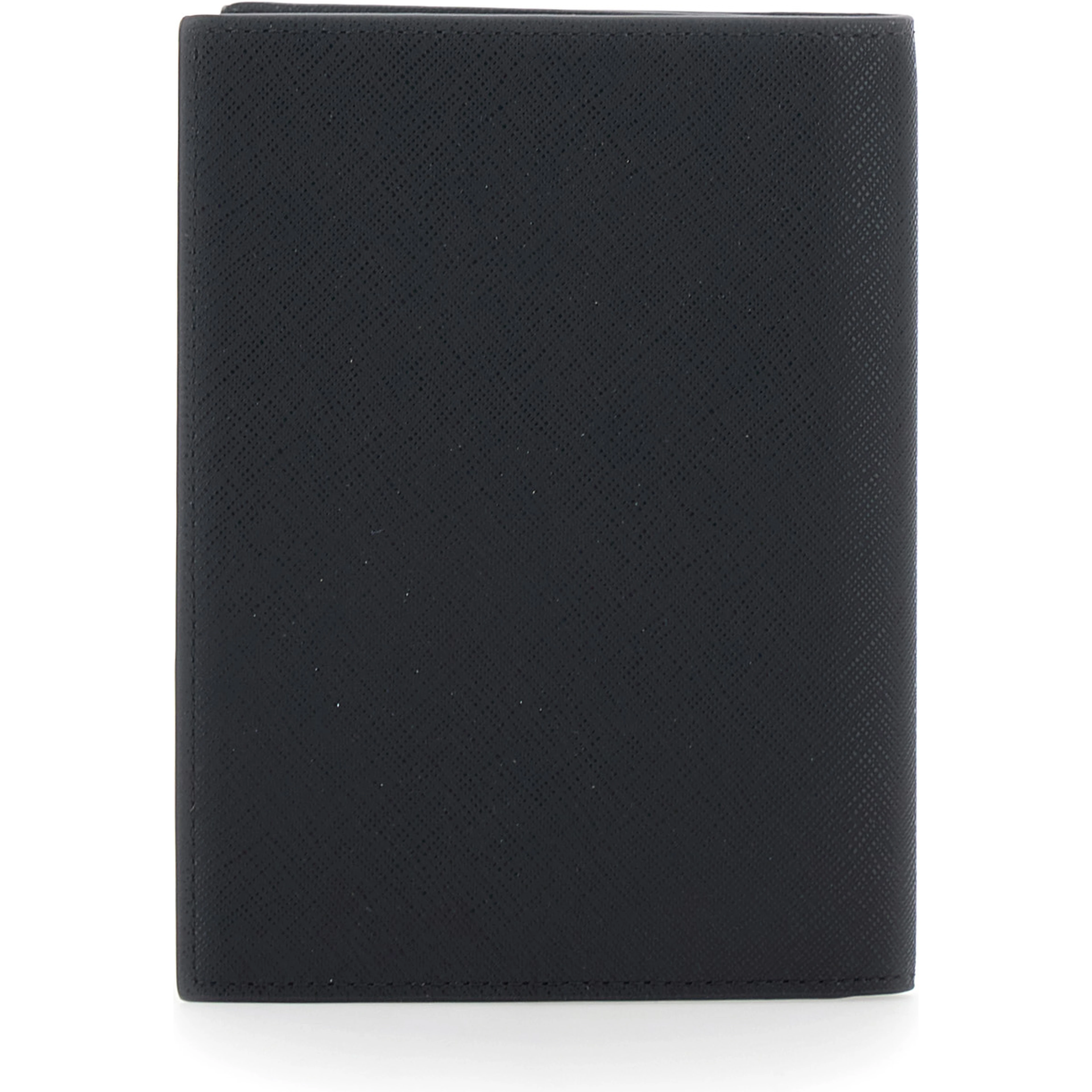 black Cardholder with metallic logo on the front in tech fabric for men