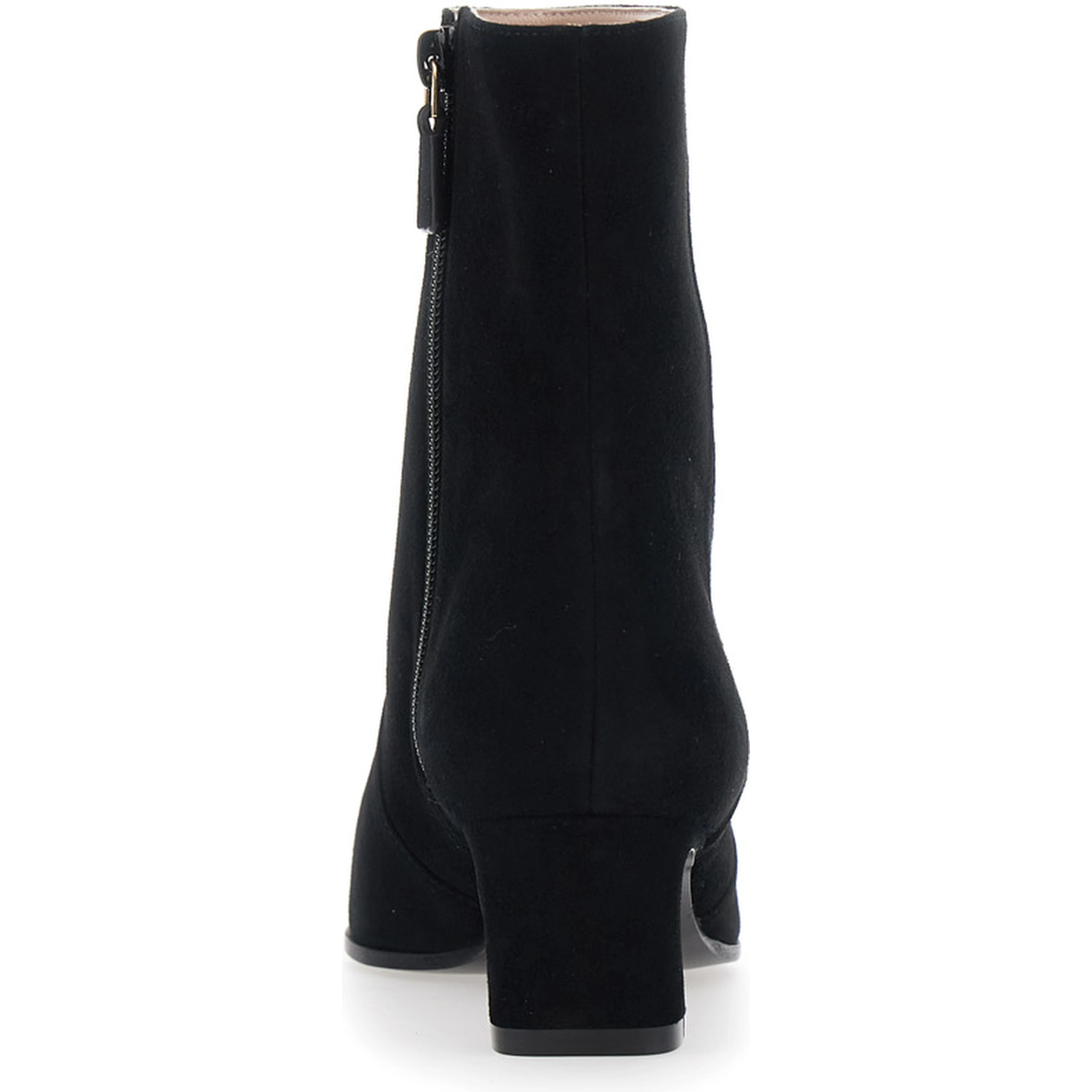 Stassi Black Ankle Boots with Side Zip Closure and Medium Heel in Leather for Women