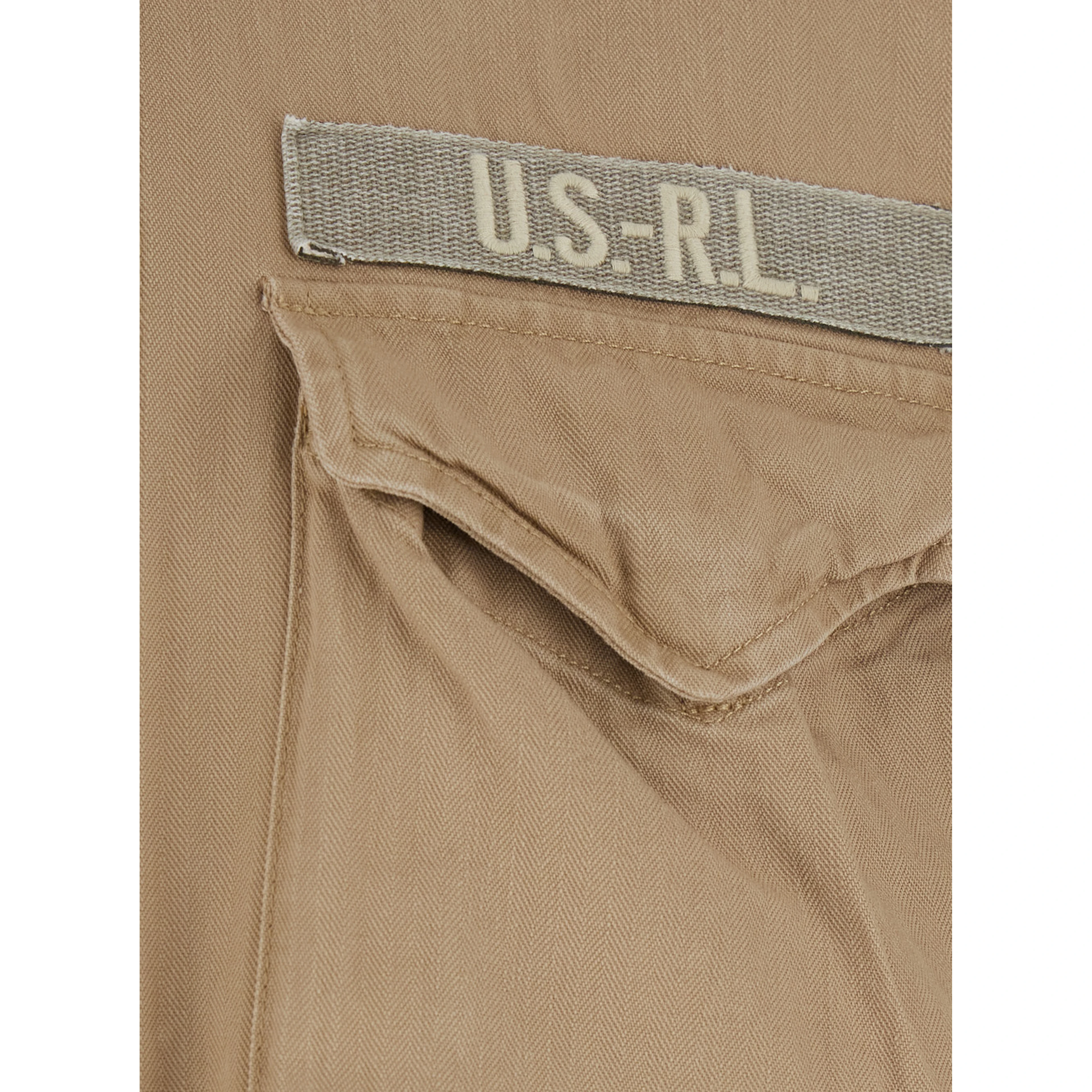 Brown Jacket with removable hood and four flap pockets on the front in cotton for men
