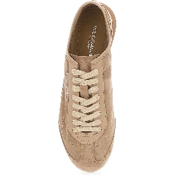 Gimondi Plus Brown Sneakers with logo lettering on the front in suede for men