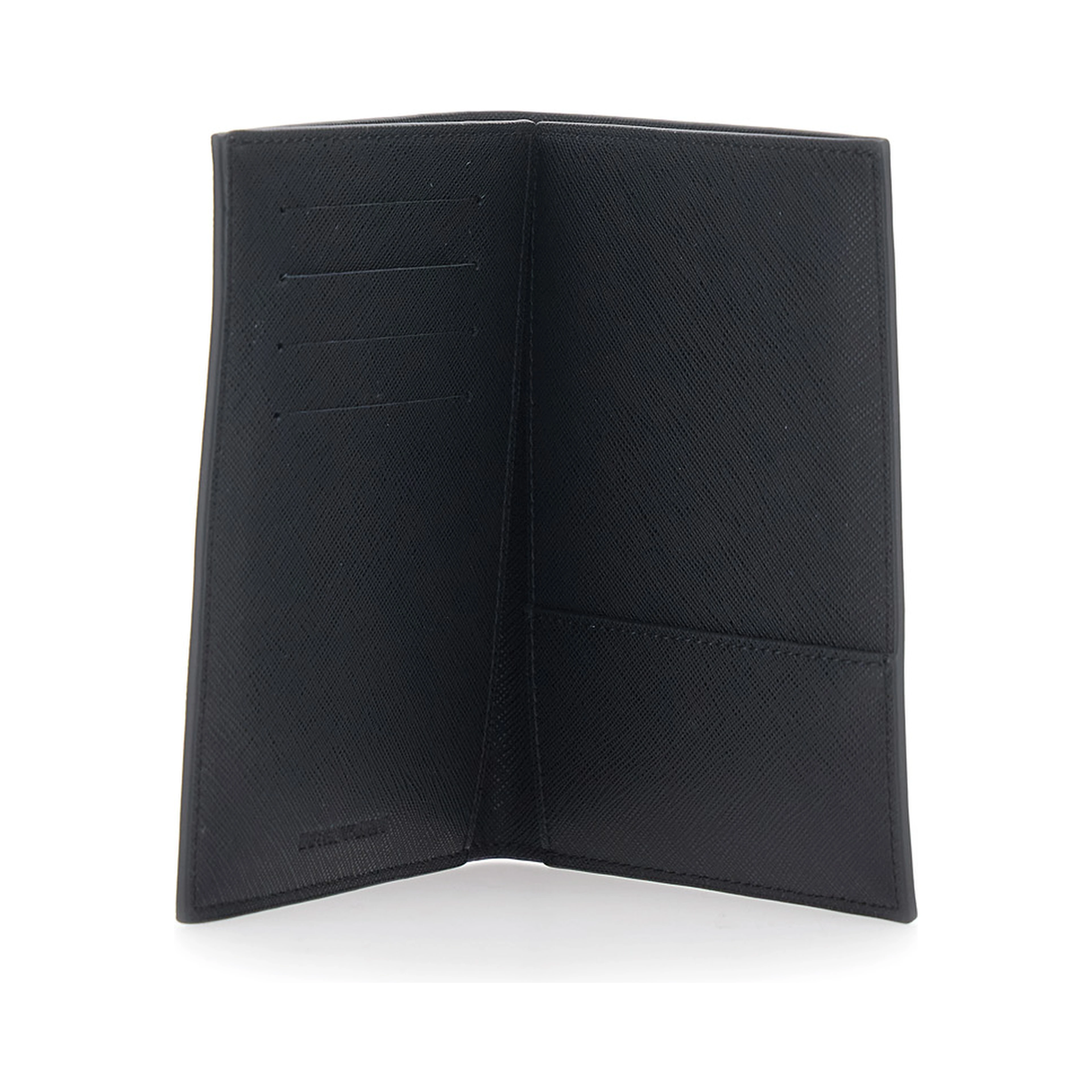 black Cardholder with metallic logo on the front in tech fabric for men