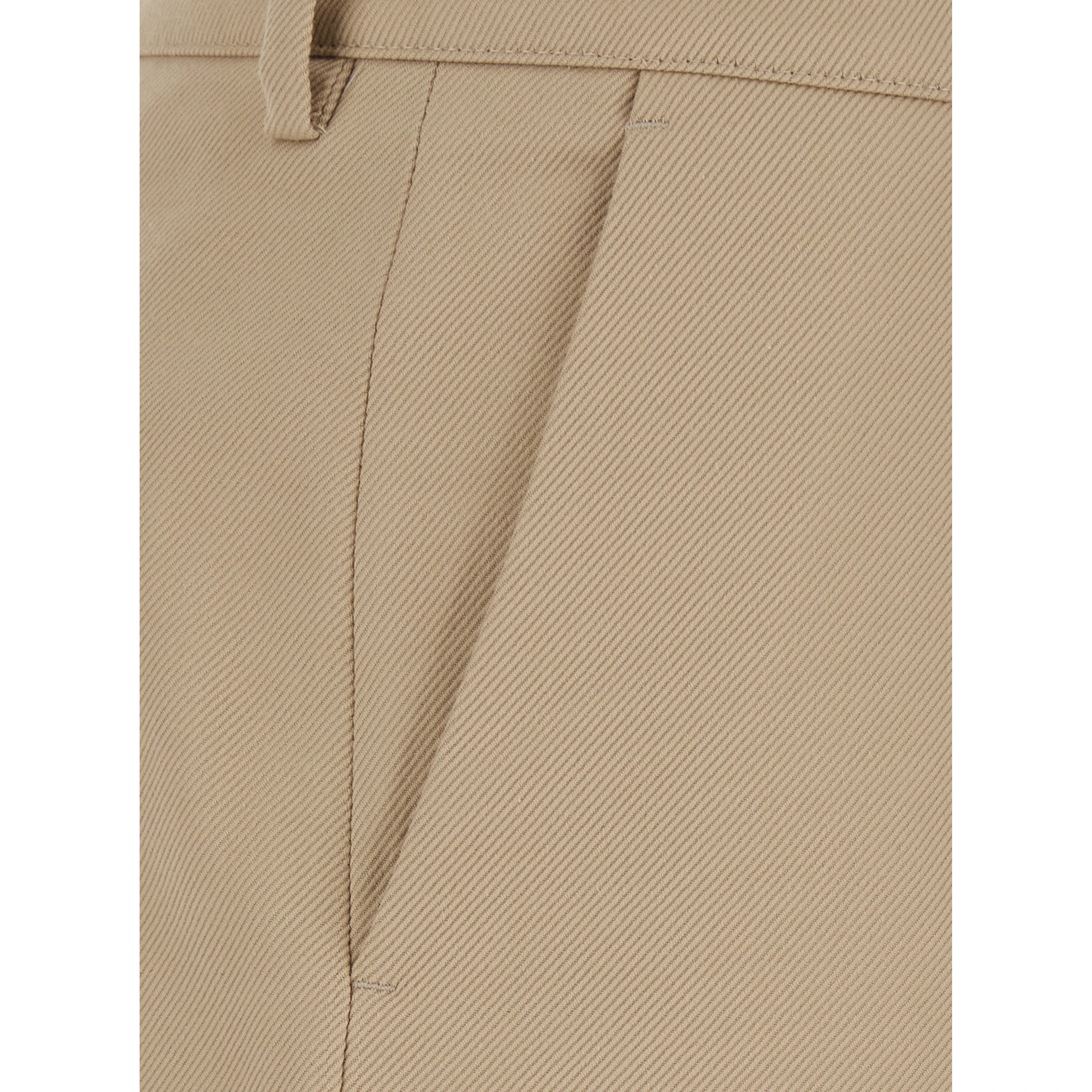 Francoise Beige Pants with a welt pocket on the back in wool and cotton blend for women