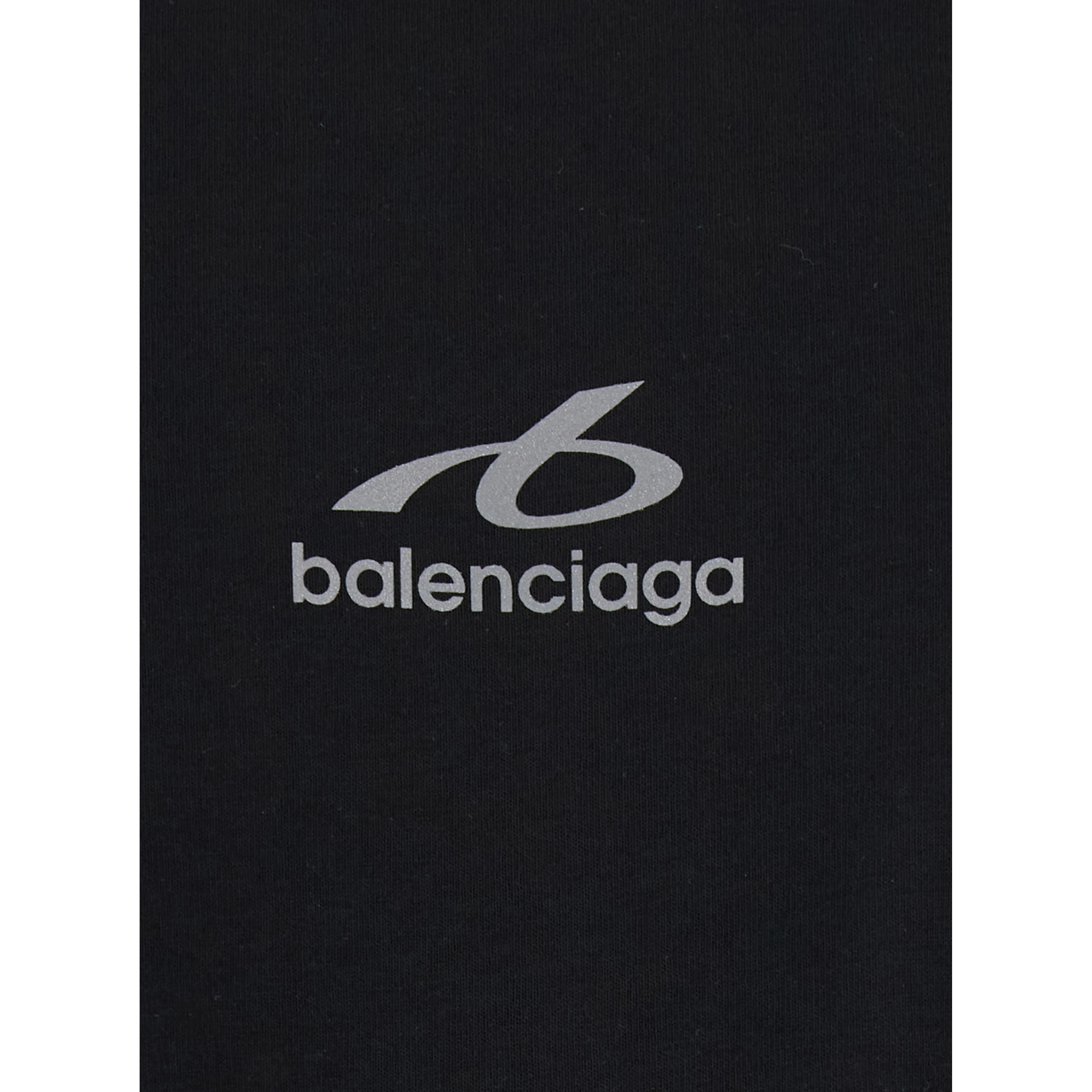 Black Crew Neck T-Shirt with Logo Lettering on Front and Back in Cotton for Men