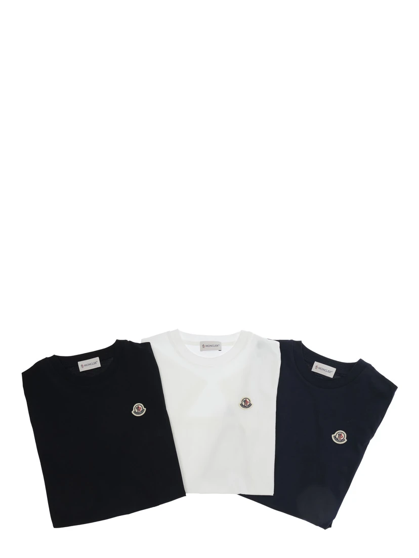 T-shirt Moncler Kids with short sleeves and multicolored logo patch