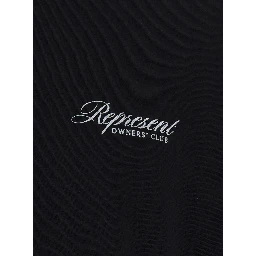 Black Crew neck T-shirt with logo lettering on front and back in cotton for men