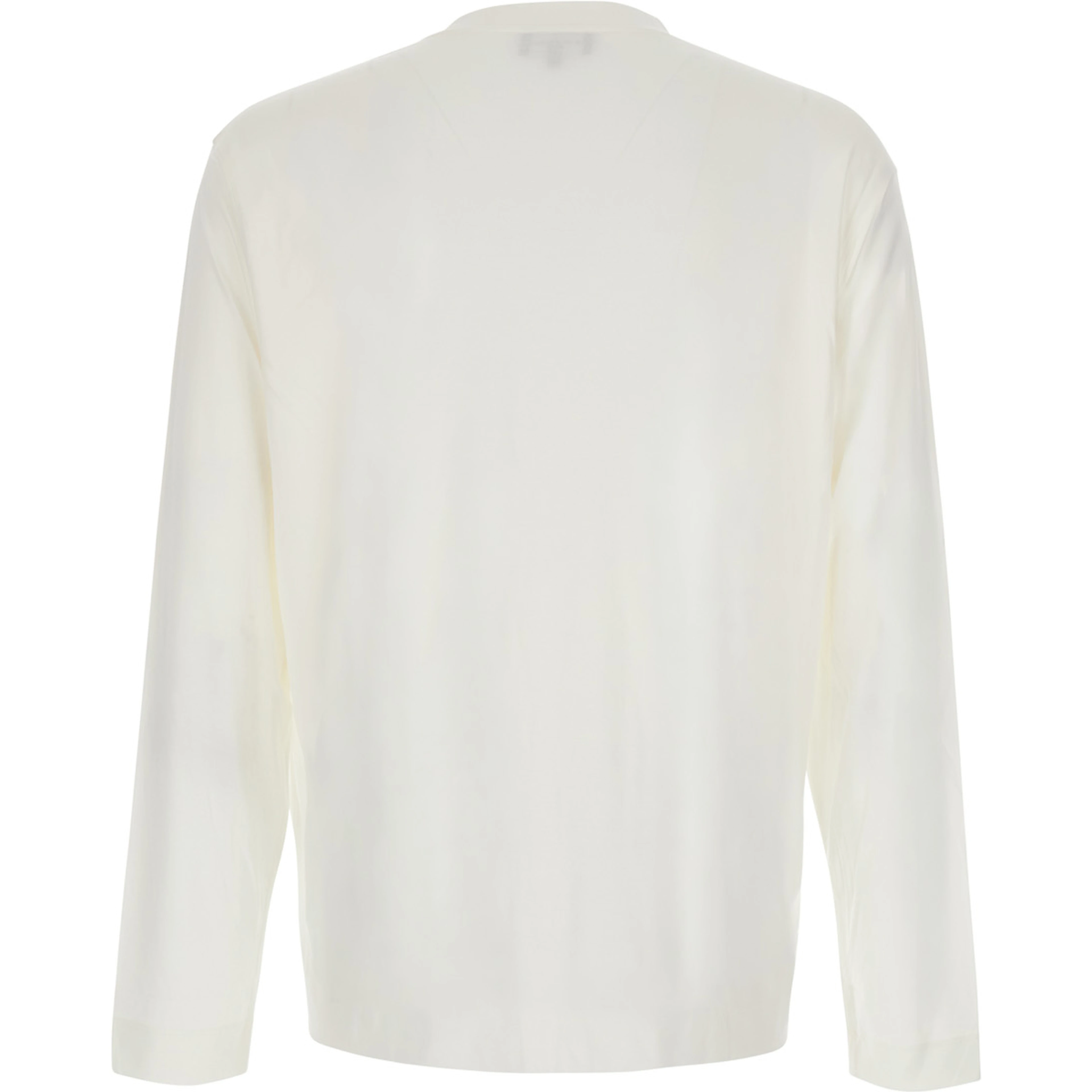 white Long Sleeve T-shirt with logo on the collar in modal for men