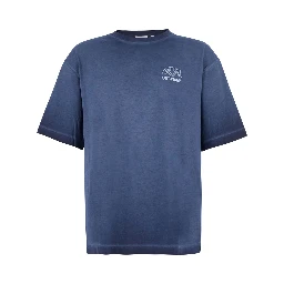 Tshirt OFFLINE HALF HARROW with logo and short sleeves in Blue Cotton Men