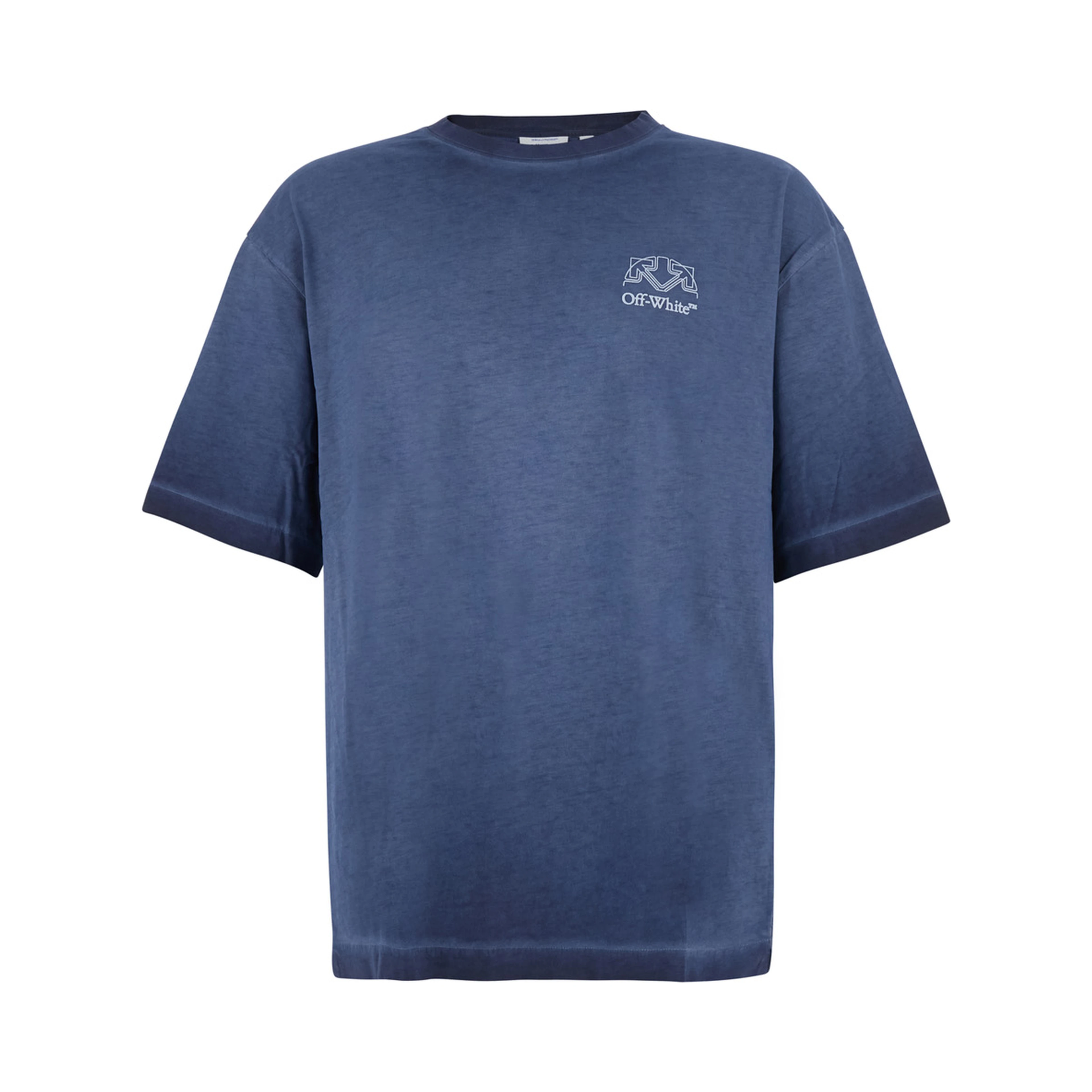 Tshirt OFFLINE HALF HARROW with logo and short sleeves in Blue Cotton Men