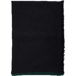 black scarf with tone-on-tone GG all-over motif in wool and silk blend for men