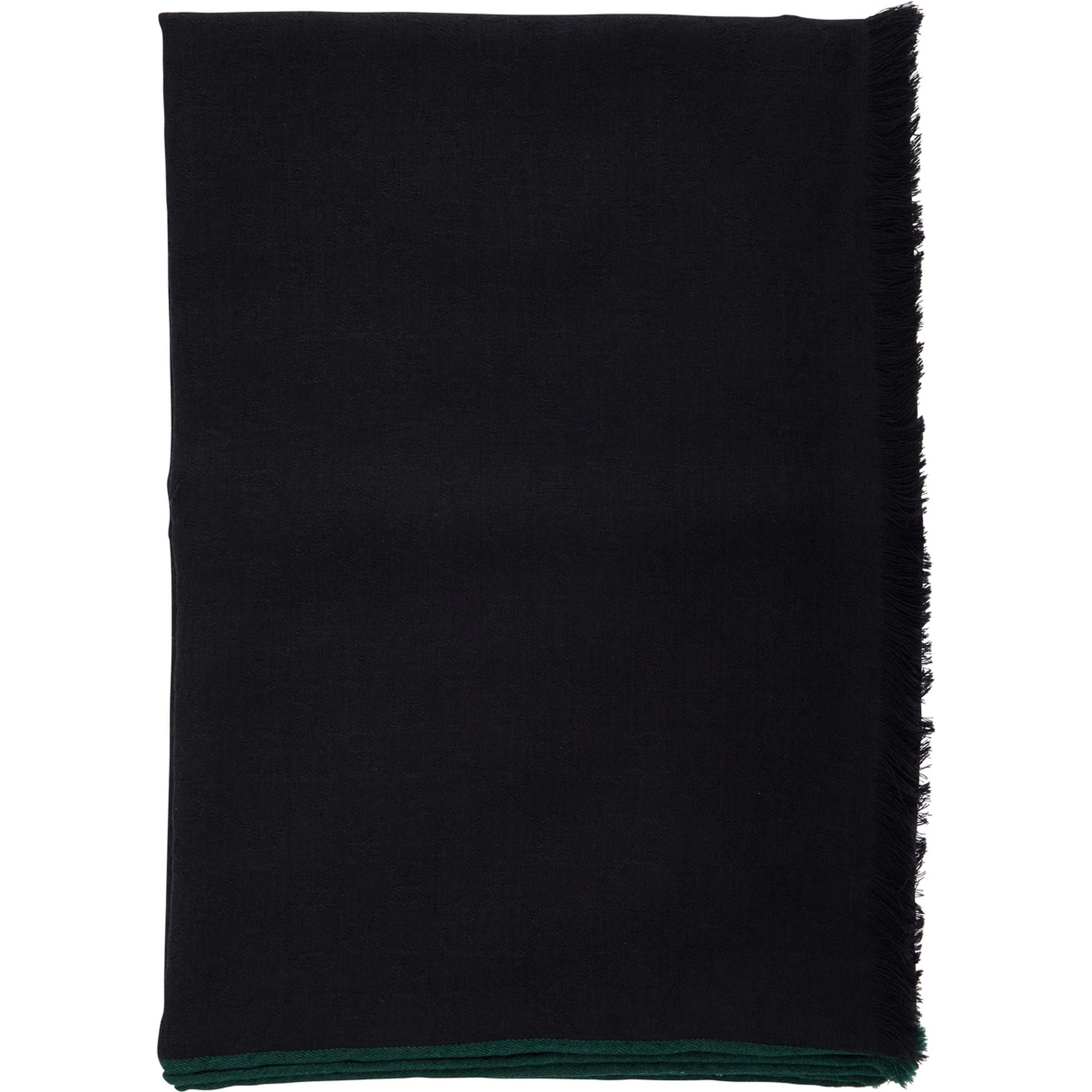 black scarf with tone-on-tone GG all-over motif in wool and silk blend for men