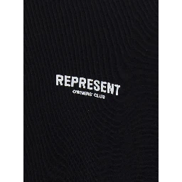 Black Crew neck T-shirt with logo lettering on front and back in cotton for men