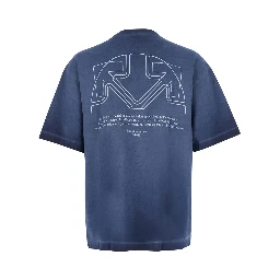 Tshirt OFFLINE HALF HARROW with logo and short sleeves in Blue Cotton Men