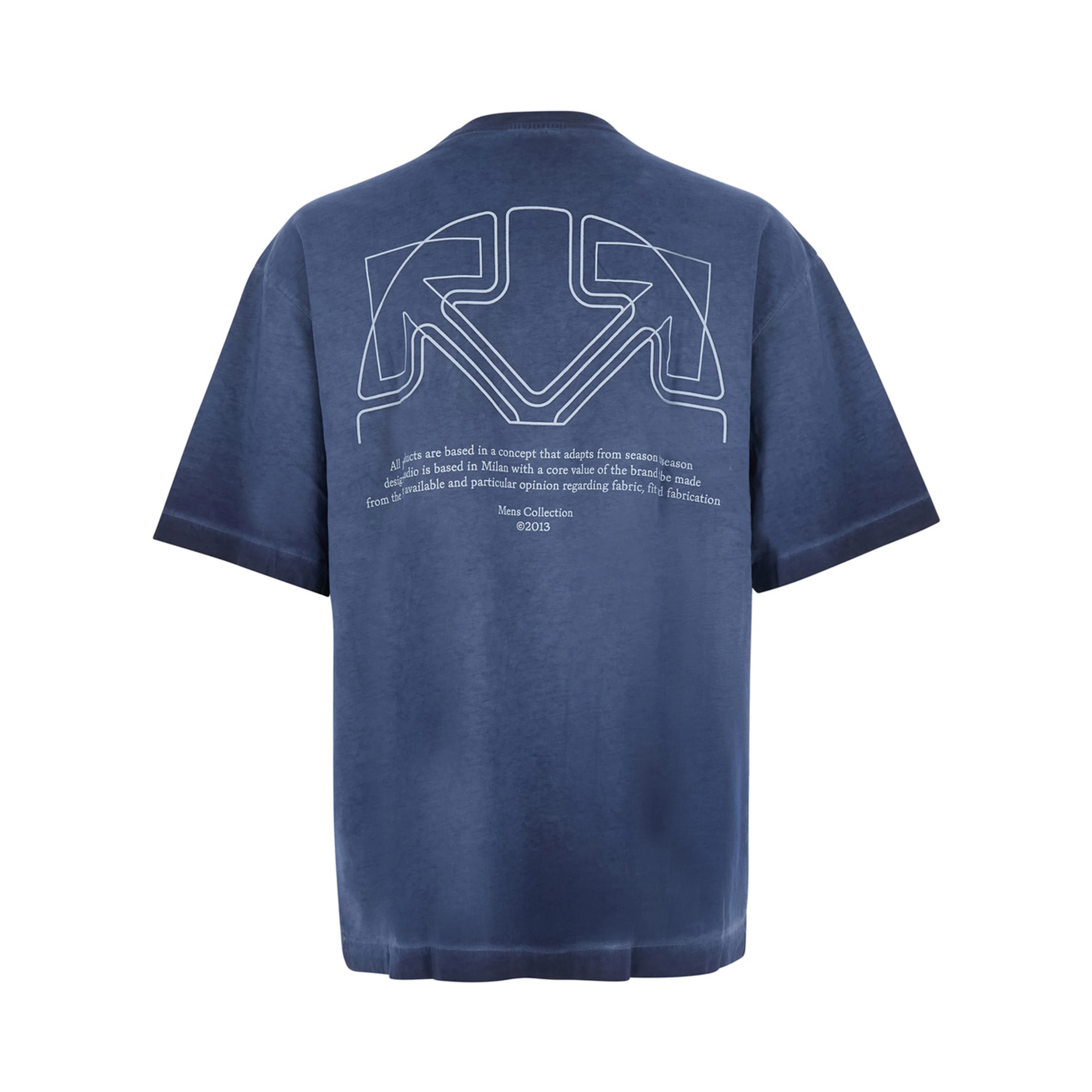 Tshirt OFFLINE HALF HARROW with logo and short sleeves in Blue Cotton Men