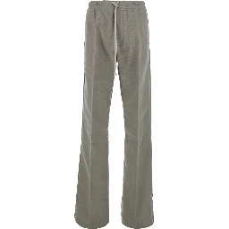 Grey Pants with elasticated waistband with oversized drawstring in Cotton for Men