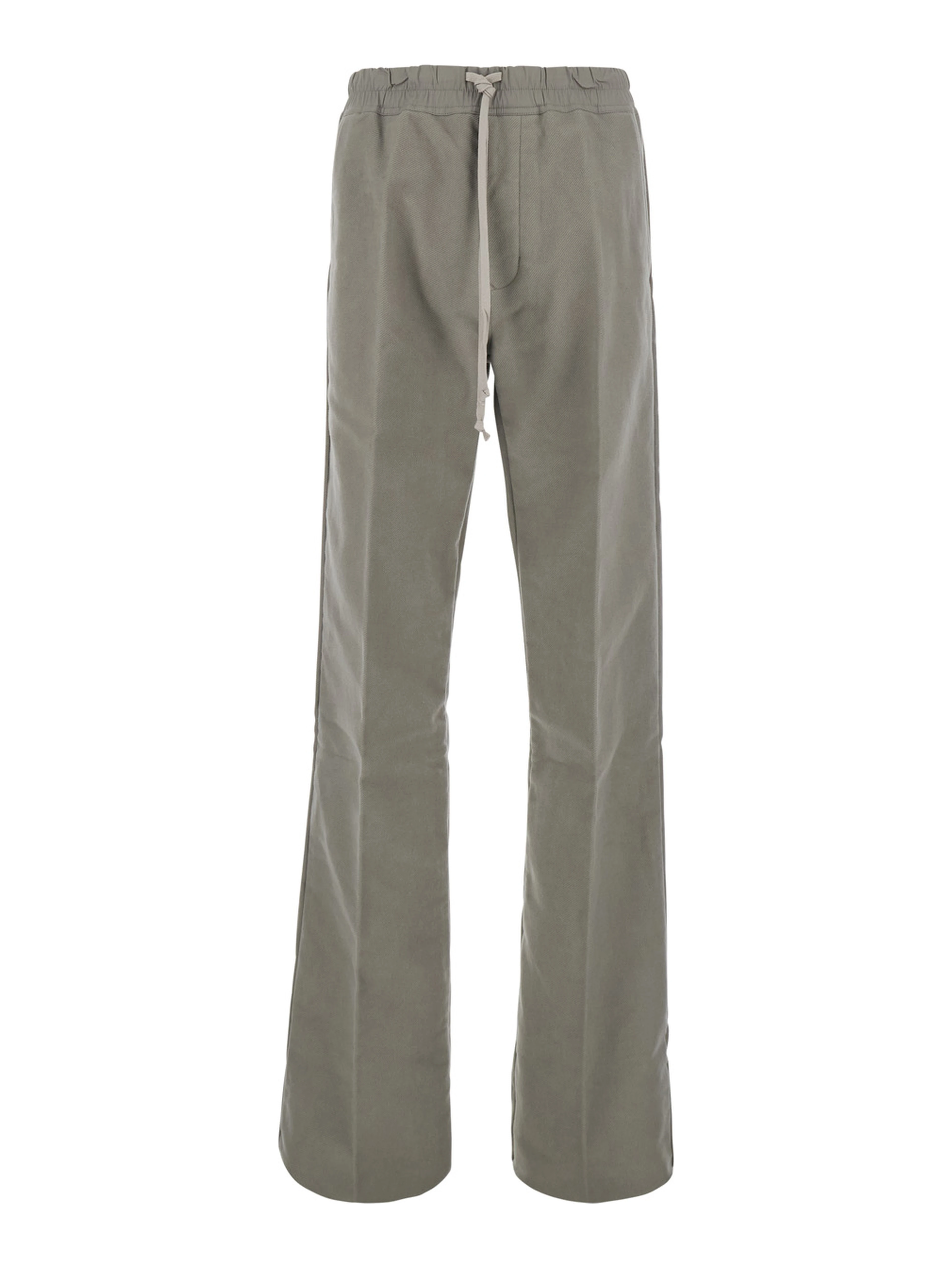 Grey Pants with elasticated waistband with oversized drawstring in Cotton for Men