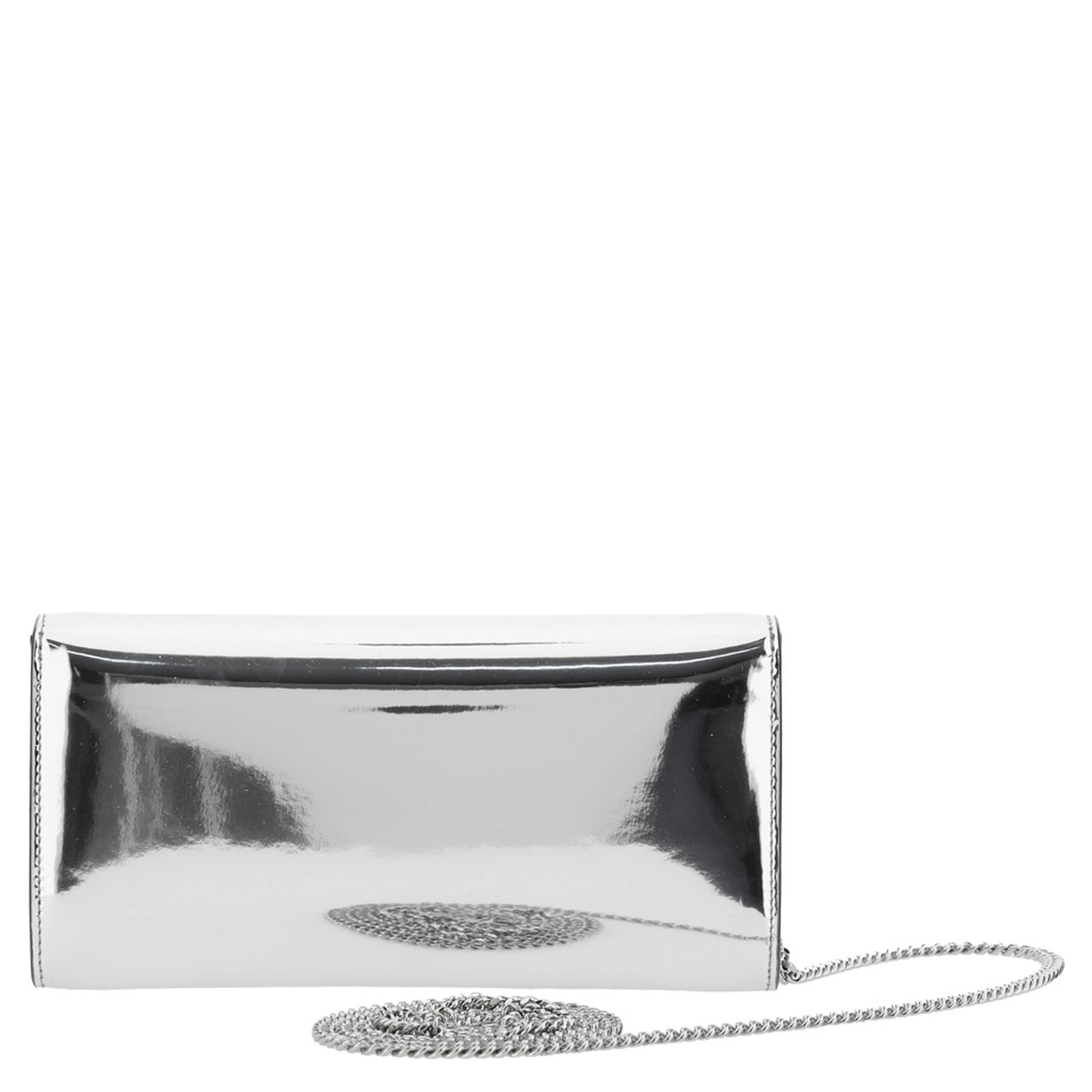 Clutch Emmie with Logo Lettering on the Front and Chain Strap in Blend Leather and Tech Fabric for Women