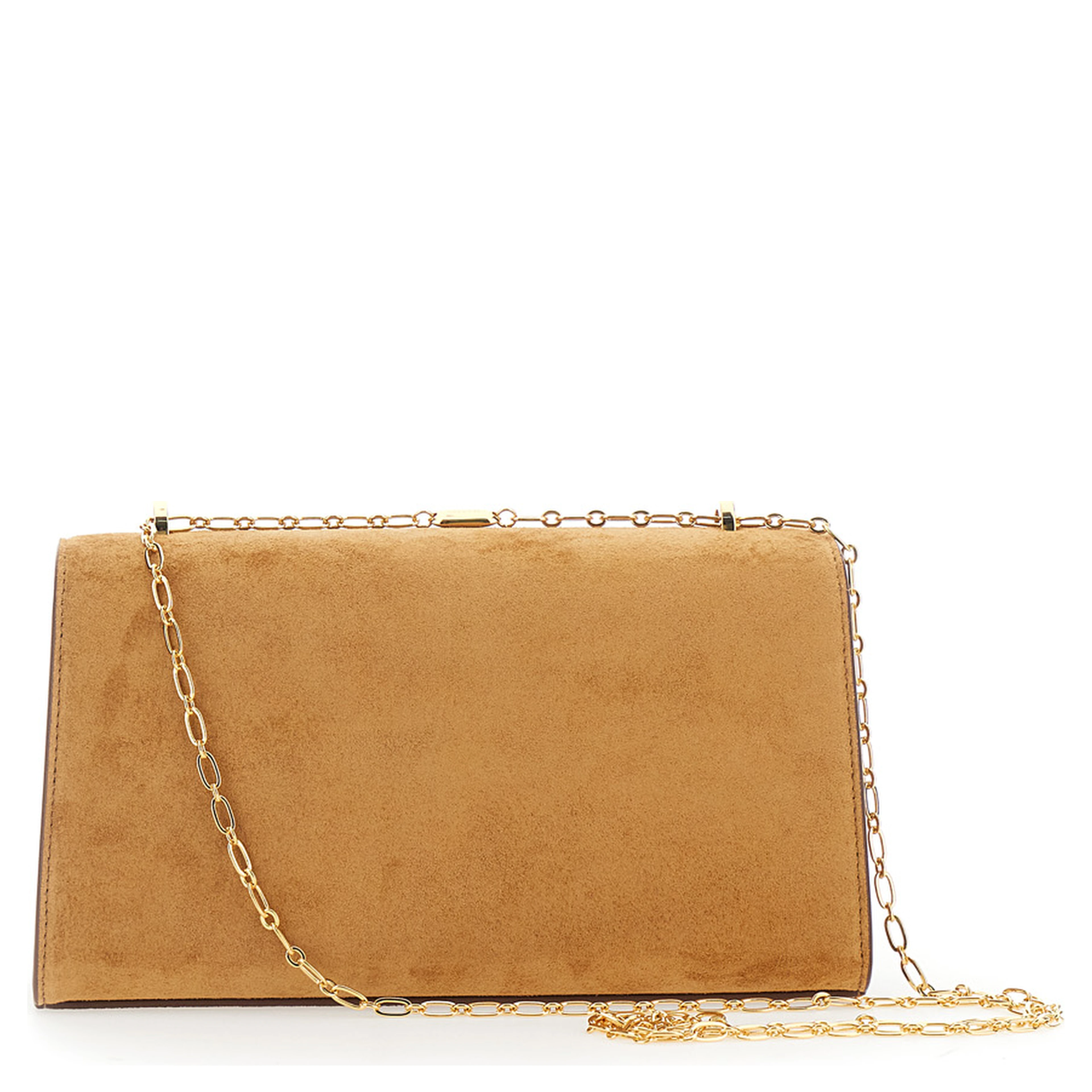 Chain Symmetry Brown Crossbody bag with Chain Strap and Turn Lock Closure on Front in Suede for Women