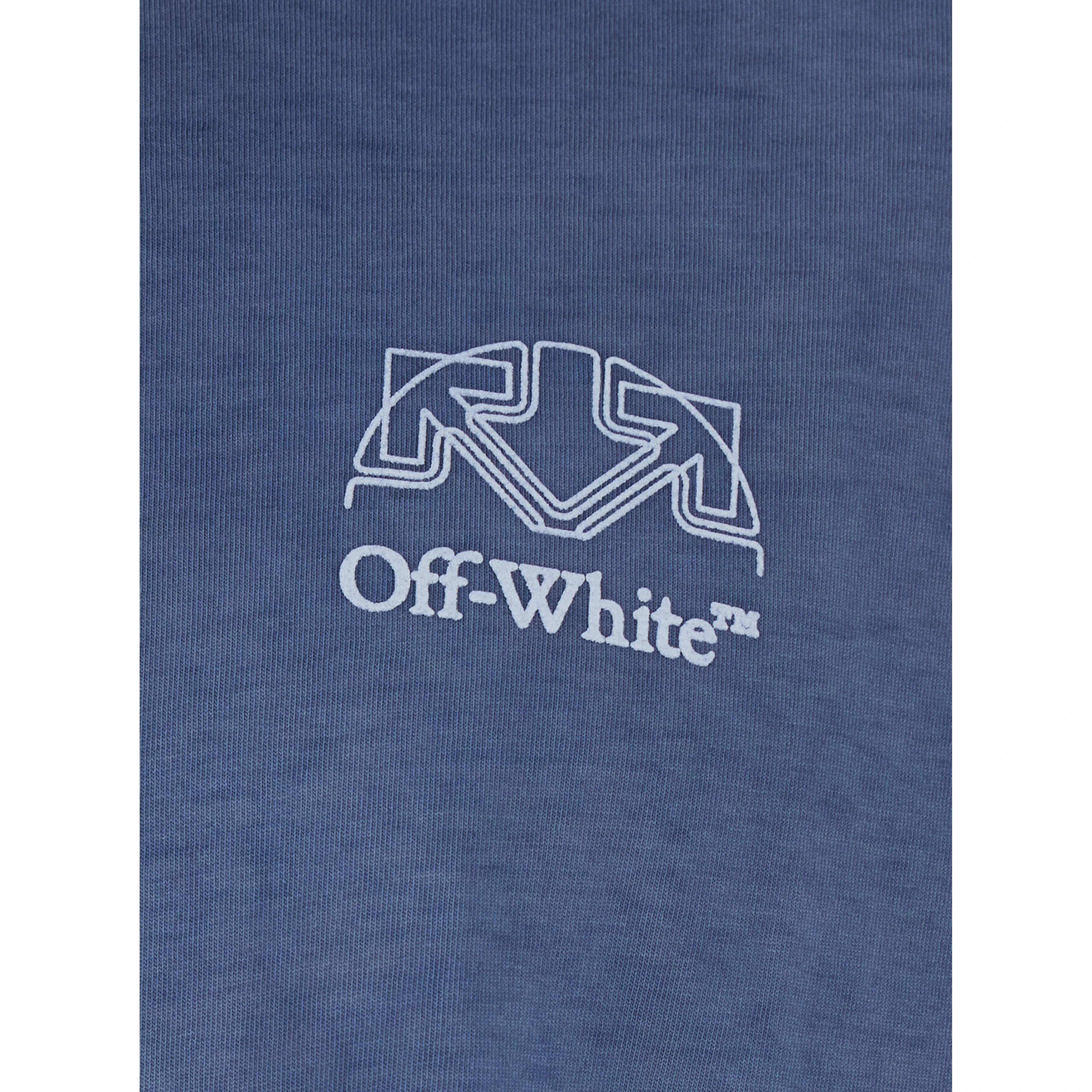 Tshirt OFFLINE HALF HARROW with logo and short sleeves in Blue Cotton Men