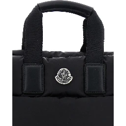 Handbag Karadoc Mini with Adjustable and Removable Shoulder Strap and Logo Patch on the Front in Black Tech Fabric for Women