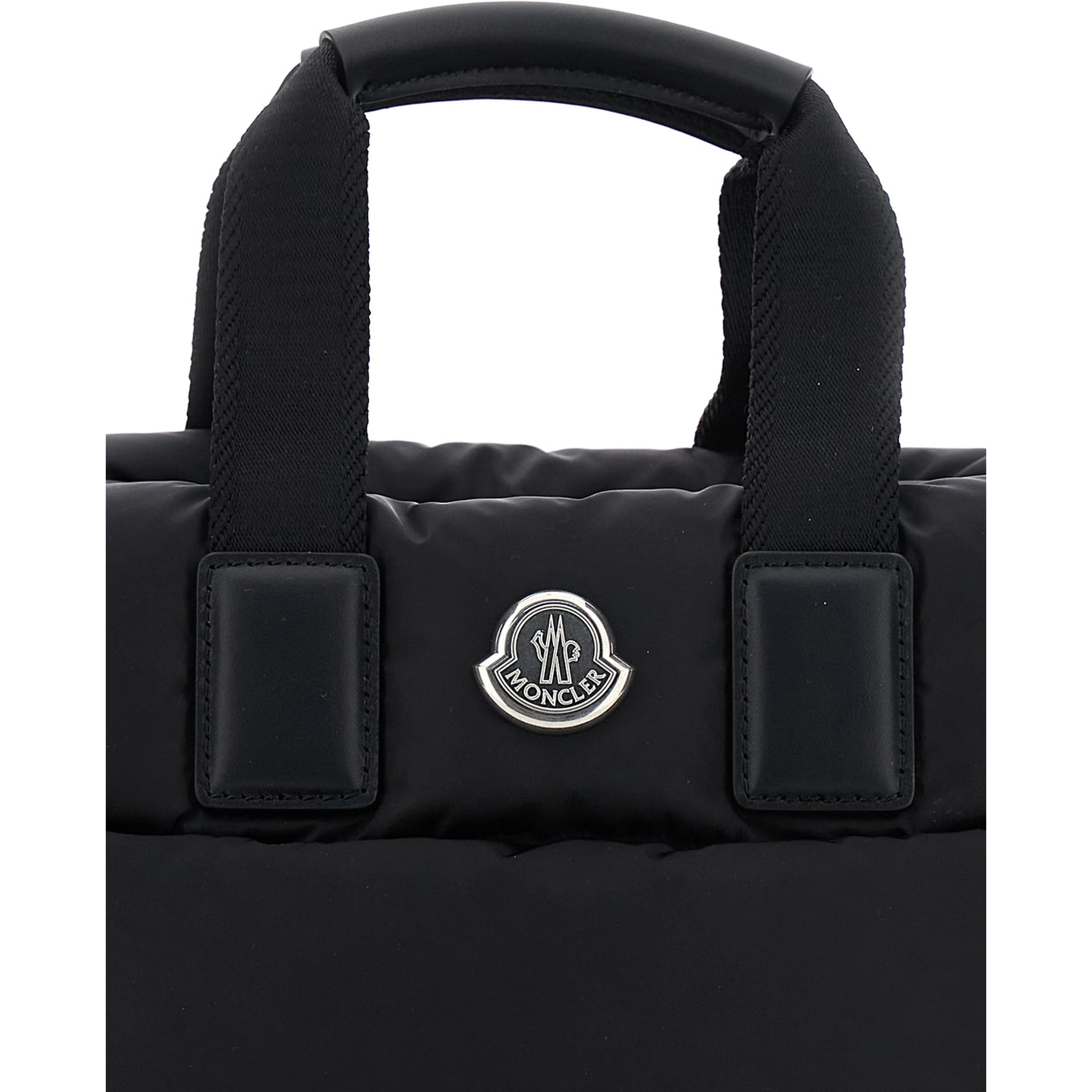 Handbag Karadoc Mini with Adjustable and Removable Shoulder Strap and Logo Patch on the Front in Black Tech Fabric for Women