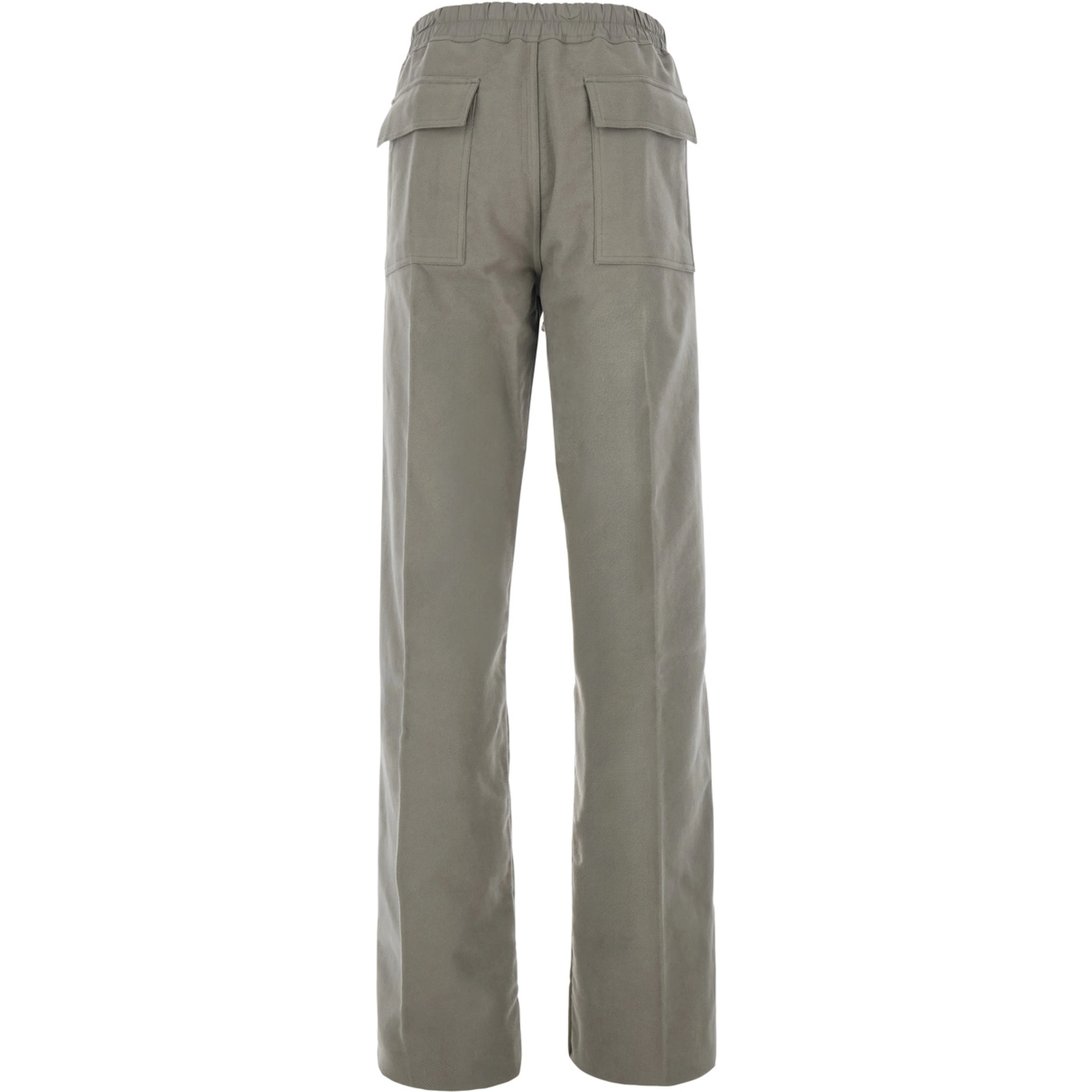 Grey Pants with elasticated waistband with oversized drawstring in Cotton for Men