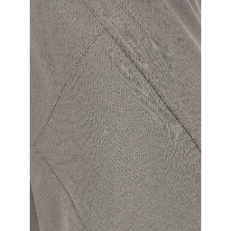 Gray Wide Leg Pants with Elastic Drawstring Waist in Viscose Blend for Women