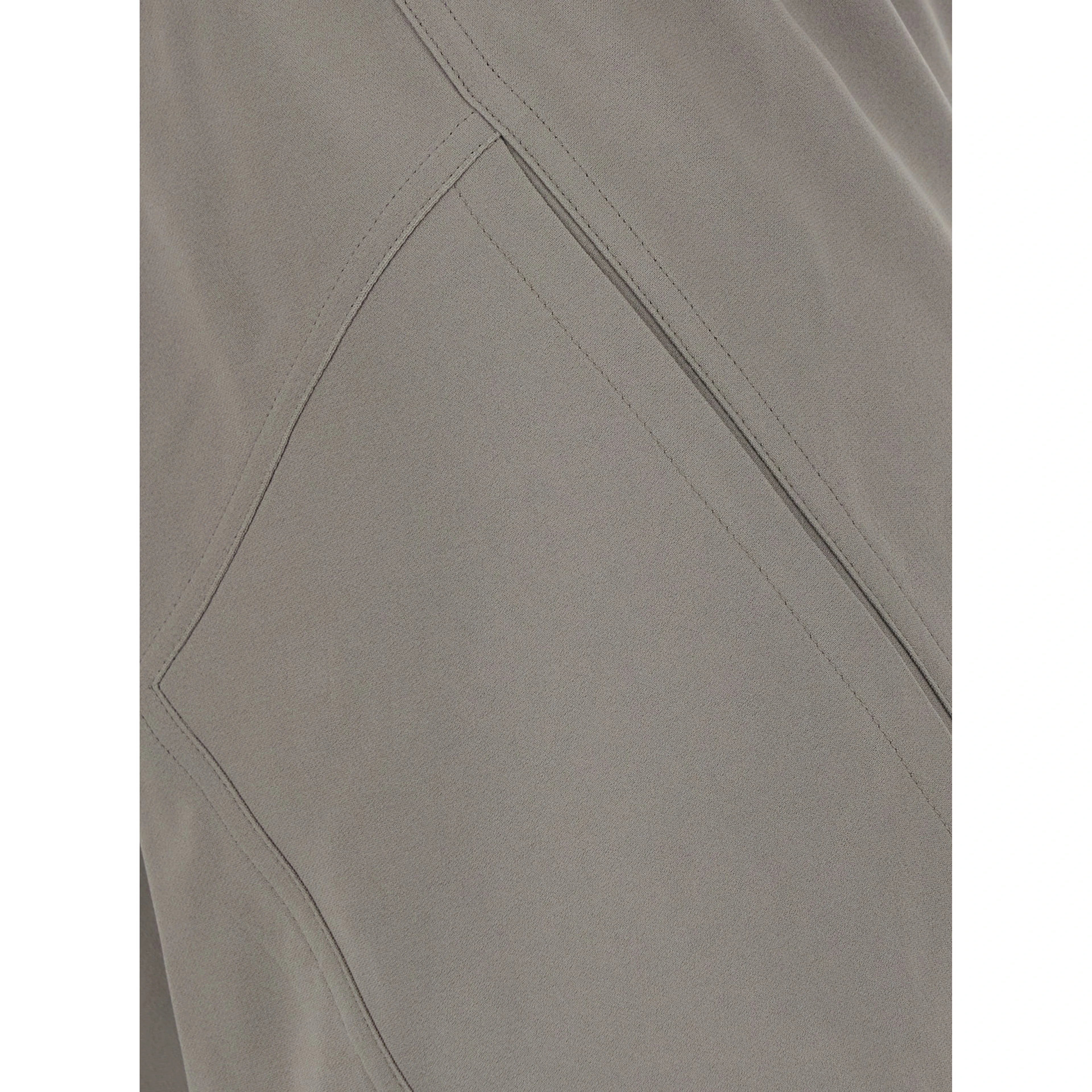 Gray Wide Leg Pants with Elastic Drawstring Waist in Viscose Blend for Women