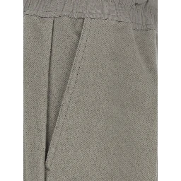 Grey Pants with elasticated waistband with oversized drawstring in Cotton for Men