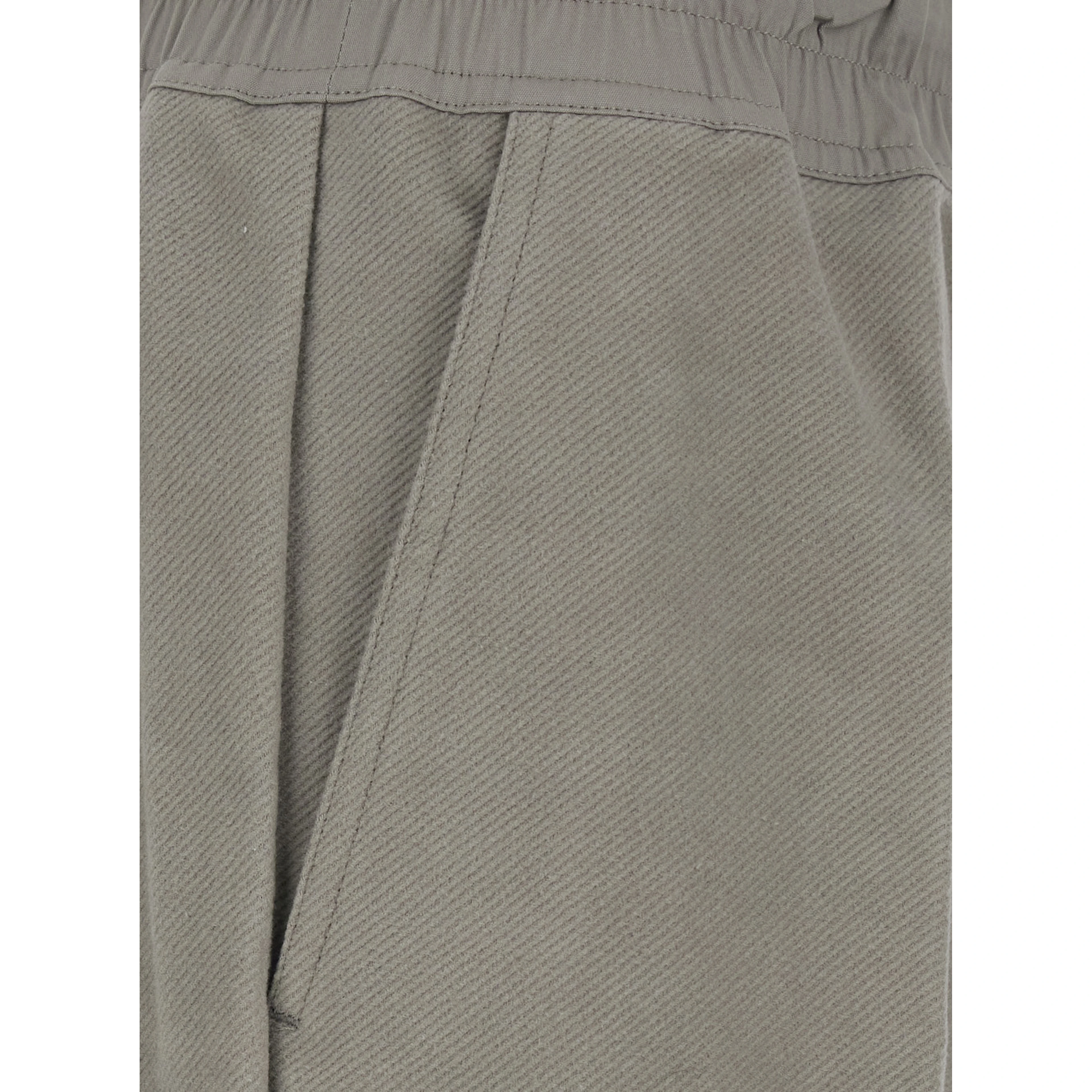 Grey Pants with elasticated waistband with oversized drawstring in Cotton for Men
