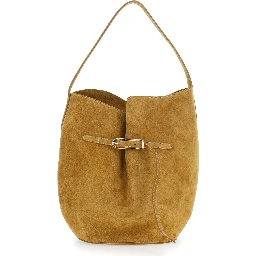 Brown Crossbody bag with adjustable strap in suede for women