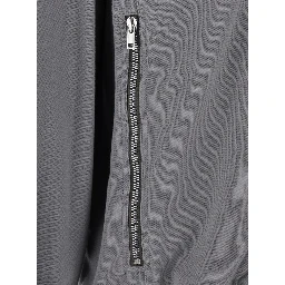 Grey Zip-Up Sweatshirt with High Neck in cotton for Men