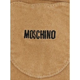Brown and white Outfit with velvet skirt and logo lettering on the front in cotton baby